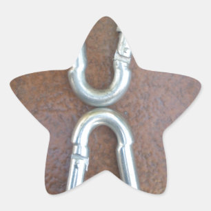 Vergrendeld: duurzaam stalen karabijnhaak ontwerp ster sticker