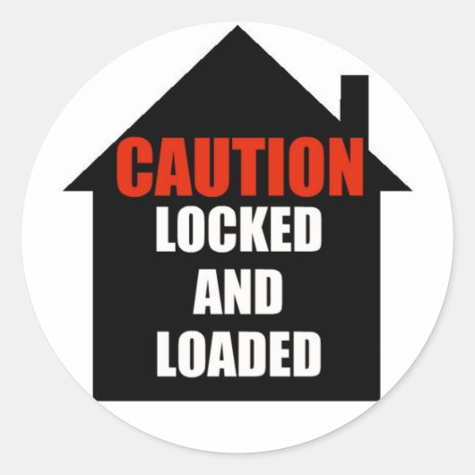 Vergrendeld en geladen Home Ronde Sticker (Voorkant)