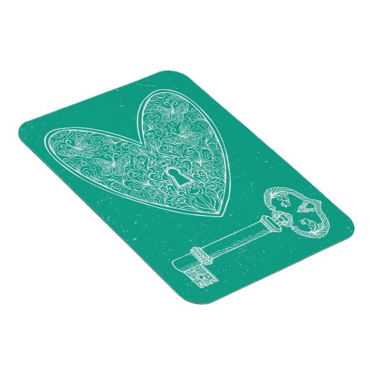 Vergrendeld hart en sleutel op achtergrond van Eme Magneet (Rechterzijde)