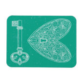 Vergrendeld hart en sleutel op achtergrond van Eme Magneet (Horizontaal)