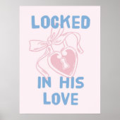 Vergrendeld in zijn liefde roze hart sleutel paste poster (Voorkant)