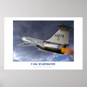 Vergrendelde F-104-strijder Poster