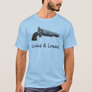 Vergrendelde geladen pistool lovers mannen t-shirt