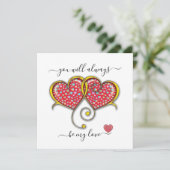 Vergrendelde Harten Aangepaste Elegante Valentijns Kaart (Staand voorkant)