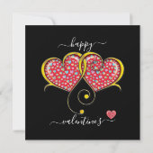 Vergrendelde Harten Aangepaste Elegante Valentijns Kaart (Achterkant)