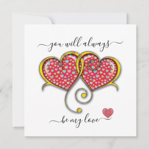 Vergrendelde Harten Aangepaste Elegante Valentijns Kaart