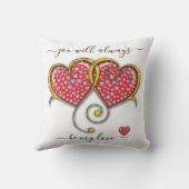 Vergrendelde harten Aangepaste elegante Valentijns Kussen (Achterkant)