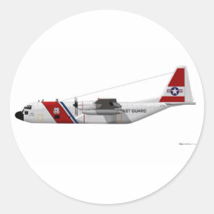 Vergrendelde HC-130 Hercules kustwacht Ronde Sticker