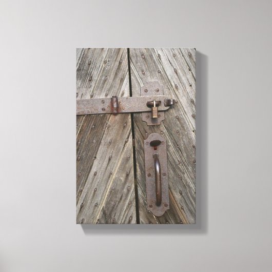 Vergrendelde houten deur canvas Print (Voorkant)