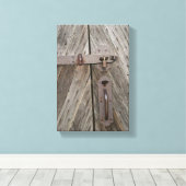 Vergrendelde houten deur canvas Print (Insitu (Houten vloer))