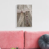 Vergrendelde houten deur canvas Print (Insitu (Woonkamer))