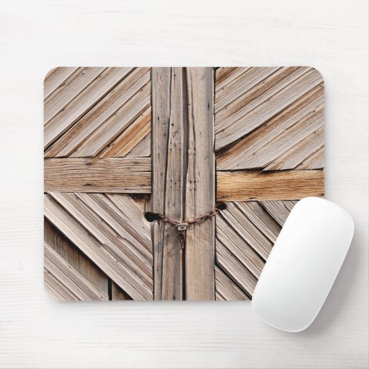 Vergrendelde houten deuren muismat (Met muis)