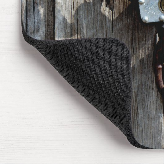 Vergrendelde houten deuren muismat (Hoek)