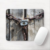 Vergrendelde houten deuren muismat (Met muis)