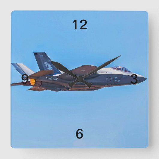 Vergrendelde Martin F-35A Lightning II Wall Clock Vierkante Klok (Voorkant)