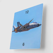 Vergrendelde Martin F-35A Lightning II Wall Clock Vierkante Klok (Hoek)
