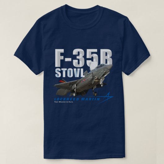 Vergrendelde Martin F-35B Lightning II Stealth Fig T-shirt (Design voorkant)