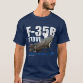 Vergrendelde Martin F-35B Lightning II Stealth Fig T-shirt (Voorkant)