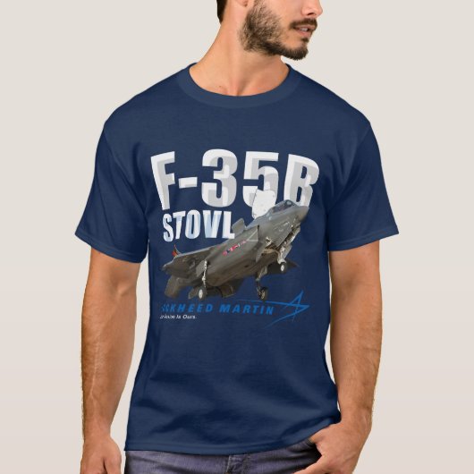 Vergrendelde Martin F-35B Lightning II Stealth Fig T-shirt (Voorkant)