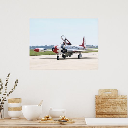 Vergrendelde T-33-afzuigster op scheerplaat AFB. Poster (Keuken)