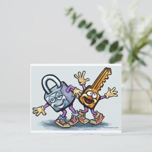 Vergrendeling n toets briefkaart (Staand voorkant)