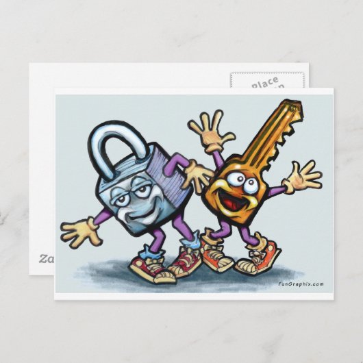 Vergrendeling n toets briefkaart (Voorkant / Achterkant)