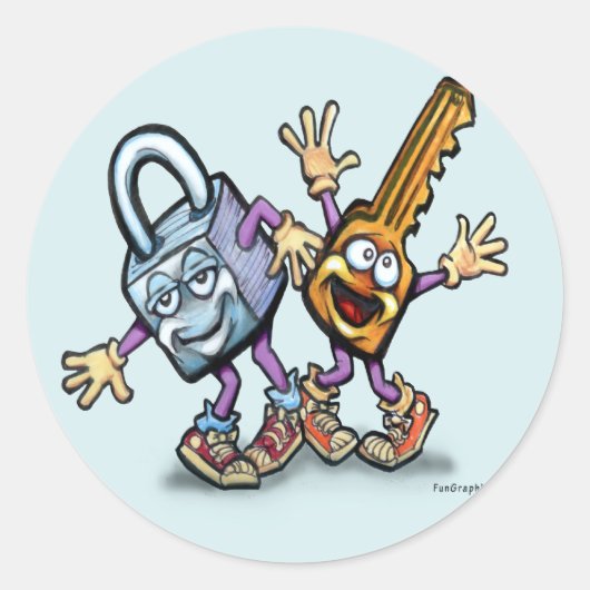 Vergrendeling n toets ronde sticker (Voorkant)
