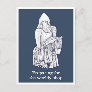 Vergrendelingsmodus: Lewis chessmen - The Knight Briefkaart