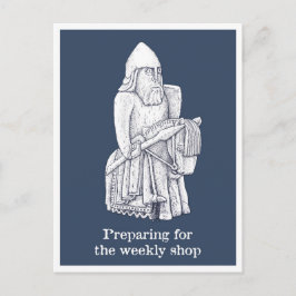 Vergrendelingsmodus: Lewis chessmen - The Knight Briefkaart