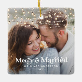 Vergroening en trouwelijke foto's met kerstcadeaut keramisch ornament