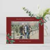 Vergroeten rode kerstkaart (Staand voorkant)