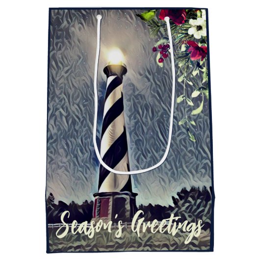 Vergroeten van de vuurtoren van Cape Hatteras Medium Cadeauzakje (Achterkant)