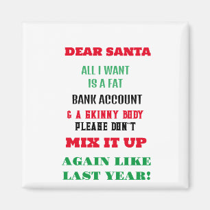 Vergroeten voor de kerstman en wensen magneet