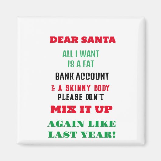 Vergroeten voor de kerstman en wensen magneet (Voorkant)