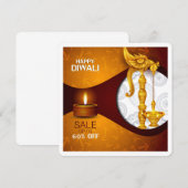 Vergroetenkaart Elegant Happy Diwali Festival Kaart (Voorkant / Achterkant)