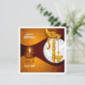 Vergroetenkaart Elegant Happy Diwali Festival Kaart (Staand voorkant)