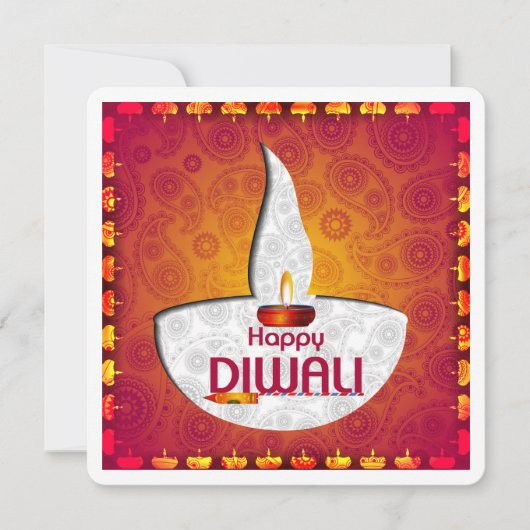 Vergroetenkaart Elegant Happy Diwali Festival Kaart (Voorkant)