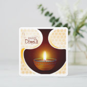 Vergroetenkaart Elegant Happy Diwali Festival Kaart (Staand voorkant)