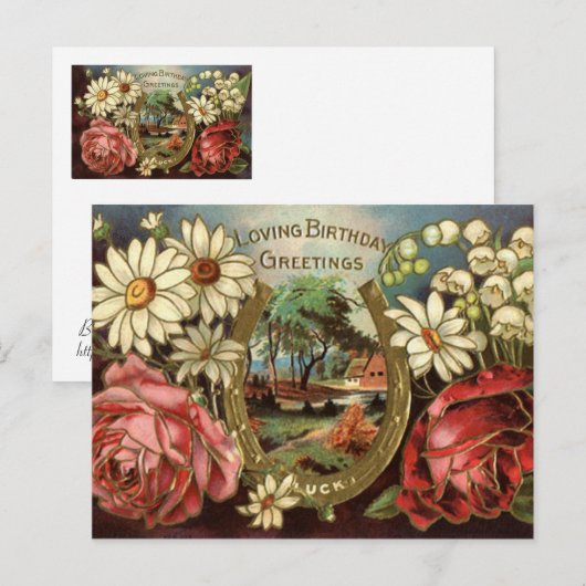 Vergroeting met Rozen Briefkaart (Voorkant / Achterkant)