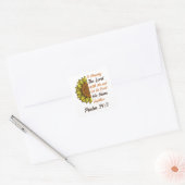 Vergroot de Heer - Psalm 34:3 - Christelijke Stick Vierkante Sticker (Envelop)
