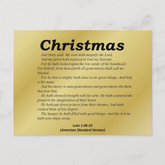 Vergroot de Lord Kerstmis Luke 1-46 Feestdagenkaart (Voorkant)