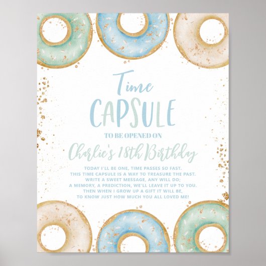 Vergroot de zondagstijd Capsule Poster Blauw (Voorkant)