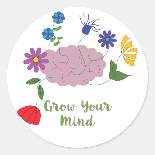 Vergroot je geest ronde sticker (Voorkant)