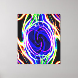 Vergroot uw ruimte met neonpatronen canvas afdruk