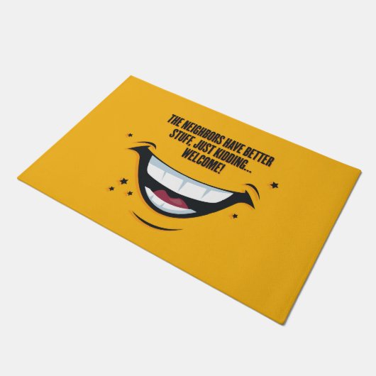 Vergroot uw welkomstspel met een schamele kleppen deurmat (Schuin)