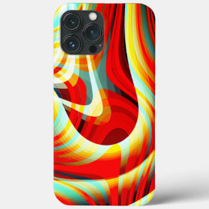 Vergrootende gekromde rode slagen die in puin over Case-Mate iPhone case