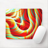 Vergrootende gekromde rode slagen die in puin over muismat (Met muis)