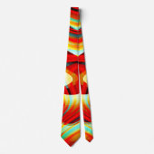 Vergrootende gekromde rode slagen die in puin over stropdas (Voorkant)