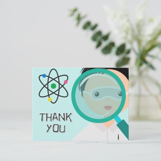 Vergrootglas Boy Scientist Bedankt Briefkaart (Staand voorkant)