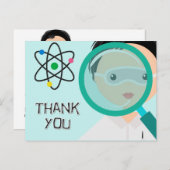 Vergrootglas Boy Scientist Bedankt Briefkaart (Voorkant / Achterkant)